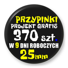 Przypinki z logo 25mm (370 szt.) - Buttony na zamówienie z projektem gratis w 9 dni