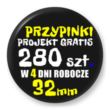 Przypinki z logo 32mm (280 szt.) - Buttony na zamówienie z projektem gratis w 4 dni