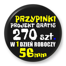 Przypinki z logo 56mm (270 szt.) - Buttony na zamówienie z projektem gratis w 1 dzień