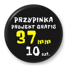 Przypinka 10 szt. Znaczek Pin Gadżet Upominek Reklamowy z Twoim Wzorem Logo Foto - 37mm.