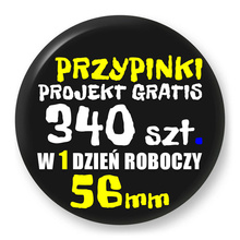 Przypinki z logo 56mm (340 szt.) - Buttony na zamówienie z projektem gratis w 1 dzień