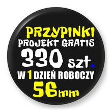 Przypinki z logo 56mm (330 szt.) - Buttony na zamówienie z projektem gratis w 1 dzień