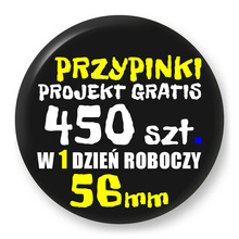 Przypinki z logo 56mm (450 szt.) - Buttony na zamówienie z projektem gratis w 1 dzień