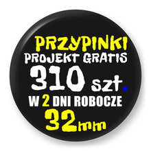 Przypinki z logo 32mm (310 szt.) - Buttony na zamówienie z projektem gratis w 2 dni