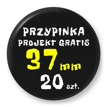 Przypinka 20 szt. Znaczek Pin Gadżet Upominek Reklamowy z Twoim Wzorem Logo Foto - 37mm.