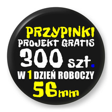 Przypinki z logo 56mm (300 szt.) - Buttony na zamówienie z projektem gratis w 1 dzień