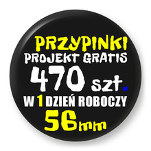 Przypinki z logo 56mm (470 szt.) - Buttony na zamówienie z projektem gratis w 1 dzień