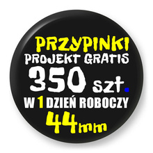 Przypinki z logo 44mm (350 szt.) - Buttony na zamówienie z projektem gratis w 1 dzień