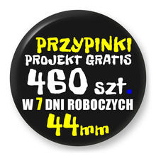 Przypinki z logo 44mm (460 szt.) - Buttony na zamówienie z projektem gratis w 7 dni