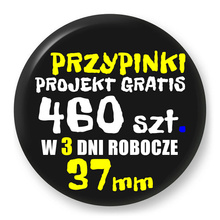 Przypinki z logo 37mm (460 szt.) - Buttony na zamówienie z projektem gratis w 3 dni