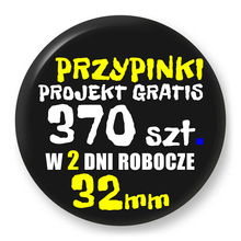Przypinki z logo 32mm (370 szt.) - Buttony na zamówienie z projektem gratis w 2 dni