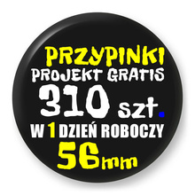 Przypinki z logo 56mm (310 szt.) - Buttony na zamówienie z projektem gratis w 1 dzień
