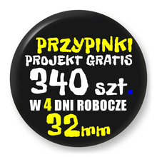 Przypinki z logo 32mm (340 szt.) - Buttony na zamówienie z projektem gratis w 4 dni