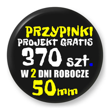 Przypinki z logo 50mm (370 szt.) - Buttony na zamówienie z projektem gratis w 2 dni