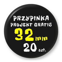 Przypinka 20 szt. Znaczek Pin Gadżet Upominek Reklamowy z Twoim Wzorem Logo Foto - 32mm.