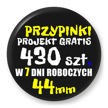Przypinki z logo 44mm (430 szt.) - Buttony na zamówienie z projektem gratis w 7 dni