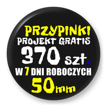 Przypinki z logo 50mm (370 szt.) - Buttony na zamówienie z projektem gratis w 7 dni