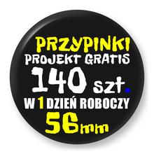 Przypinki z logo 56mm (140 szt.) - Buttony na zamówienie z projektem gratis w 1 dzień