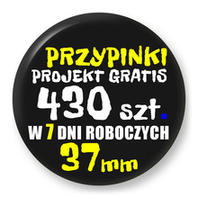 Przypinki z logo 37mm (430 szt.) - Buttony na zamówienie z projektem gratis w 7 dni