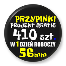 Przypinki z logo 56mm (410 szt.) - Buttony na zamówienie z projektem gratis w 1 dzień