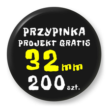 Przypinka Reklamowa z Twoim Wzorem / Logo / Foto - 32 mm - Komplet 200 szt.