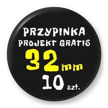 Przypinka 10 szt. Znaczek Pin Gadżet Upominek Reklamowy z Twoim Wzorem Logo Foto - 32mm.