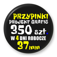 Przypinki z logo 37mm (350 szt.) - Buttony na zamówienie z projektem gratis w 4 dni