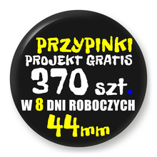 Przypinki z logo 44mm (370 szt.) - Buttony na zamówienie z projektem gratis w 8 dni