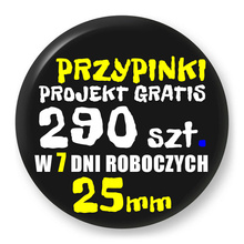 Przypinki z logo 25mm (290 szt.) - Buttony na zamówienie z projektem gratis w 7 dni