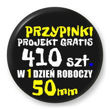 Przypinki z logo 50mm (410 szt.) - Buttony na zamówienie z projektem gratis w 1 dzień