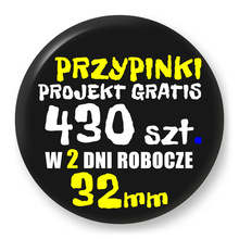 Przypinki z logo 32mm (430 szt.) - Buttony na zamówienie z projektem gratis w 2 dni