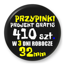 Przypinki z logo 32mm (410 szt.) - Buttony na zamówienie z projektem gratis w 3 dni