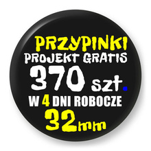 Przypinki z logo 32mm (370 szt.) - Buttony na zamówienie z projektem gratis w 4 dni