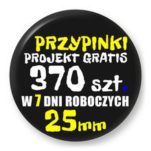 Przypinki z logo 25mm (370 szt.) - Buttony na zamówienie z projektem gratis w 7 dni