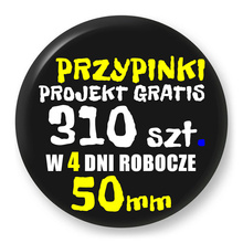 Przypinki z logo 50mm (310 szt.) - Buttony na zamówienie z projektem gratis w 4 dni