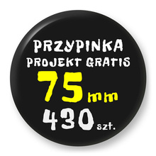 Przypinka 430 szt. Znaczek Pin Gadżet Upominek Reklamowy z Twoim Wzorem Logo Foto - 75mm.